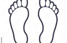 Human Foot Footprint Outline Icon Stock Vector Adobe Stock