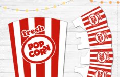 Popcorn Box Printable Instant Download PDF Carnival Popcorn Etsy de