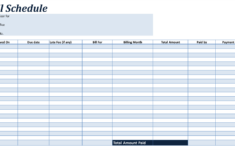 Printable Bill Payment Schedule Template Excel Templates Printable Free Free Printables Printables