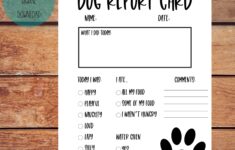 Printable Dog Report Card Etsy de
