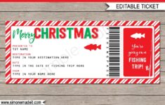 Printable Fishing Christmas Gift Voucher Template Fishing Etsy