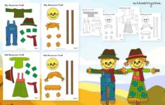 Scarecrow Template Cut And Paste Printable Craft Mrs Merry