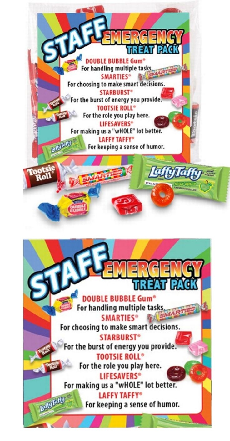 Staff Emergency Treat Pack Printable Template - Free Printable