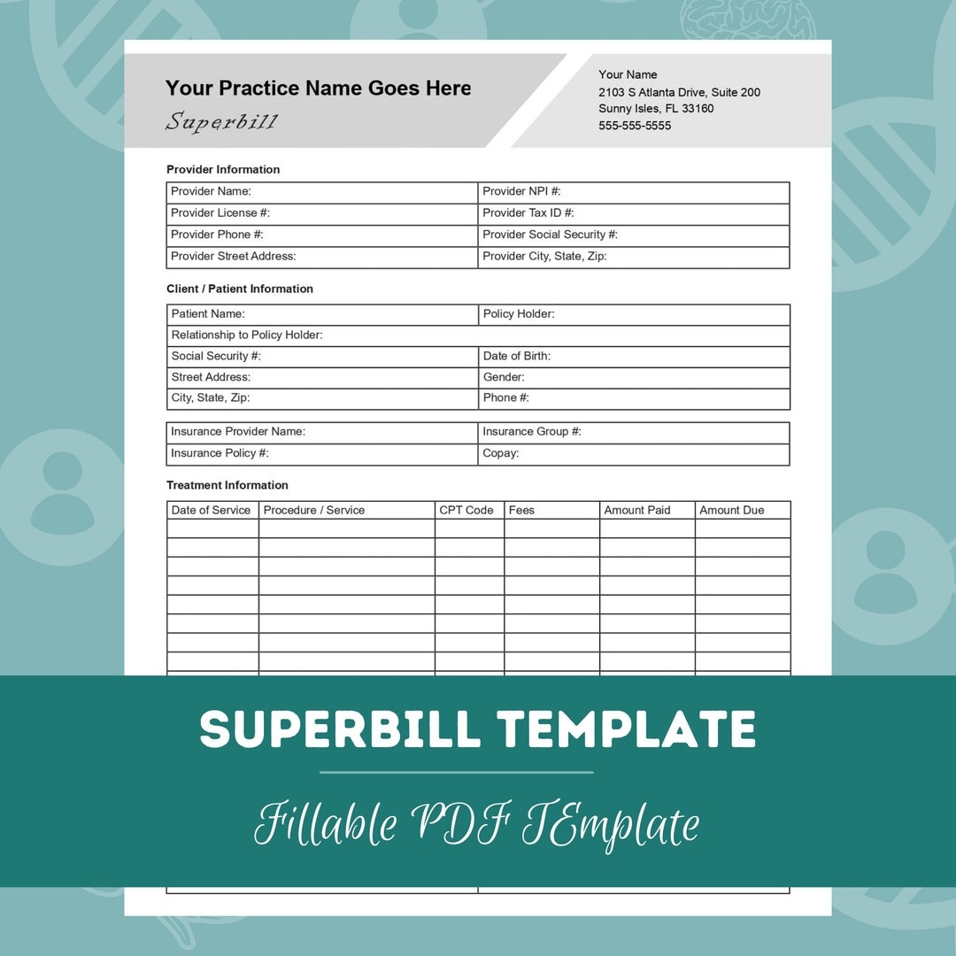 Free Printable Psychotherapy Superbill Template Free Printable
