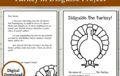 Turkey In Disguise Project Turkey Printable Thanksgiving Etsy